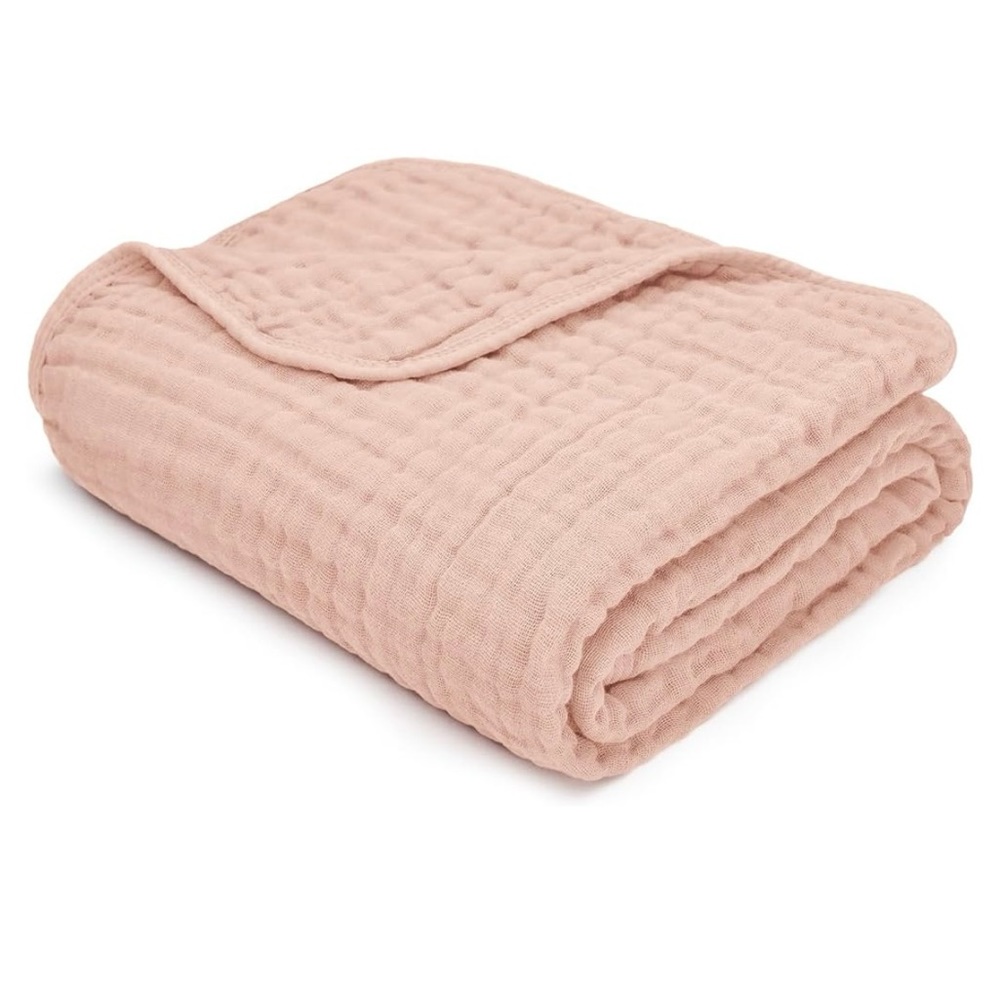 Baby Blush Pink Muslin Blanket